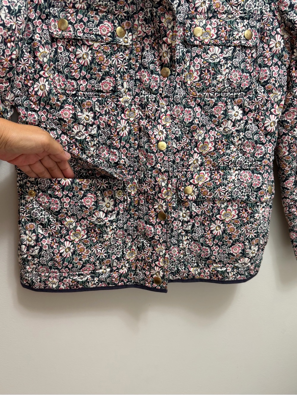 J. Crew Liberty Fabric Quilted Jacket Downtown Fields Garden Floral  Size XXS - Picture 6 of 9